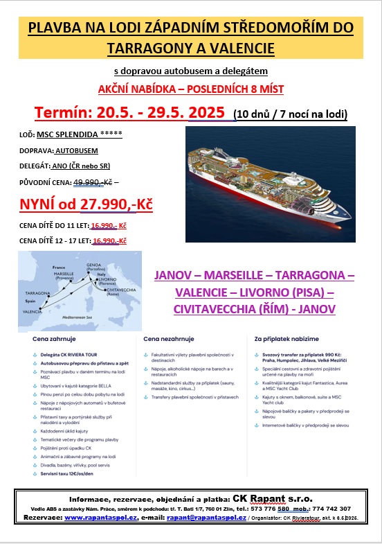 PLAVBA 20.05.-29.05.2025 - TARRAGONA